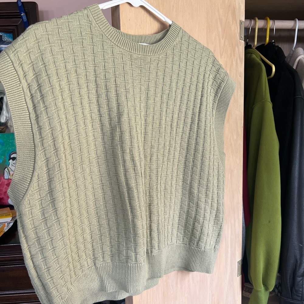 Green Zara sweater vest
